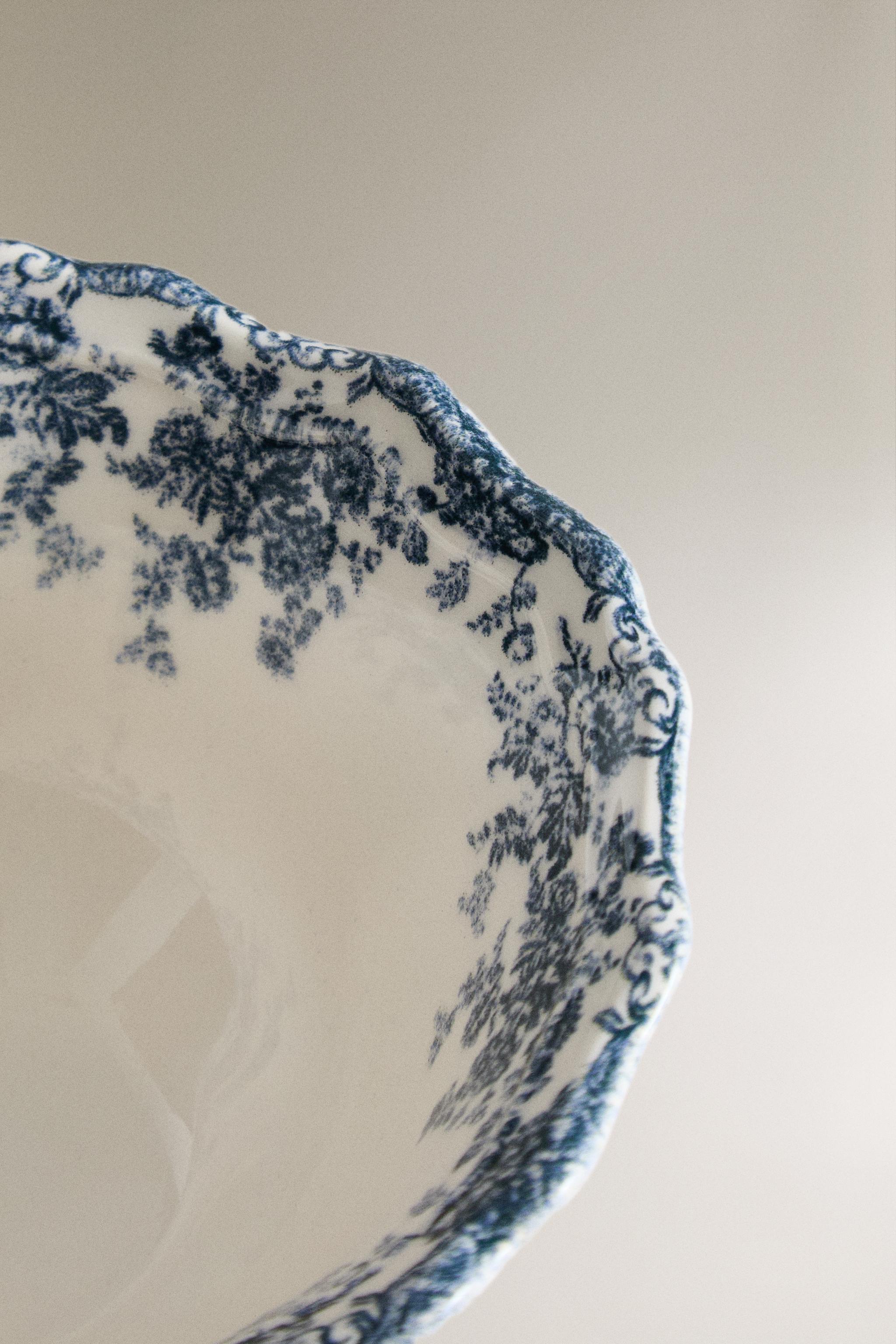 FLORAL EARTHENWARE SNACK BOWL